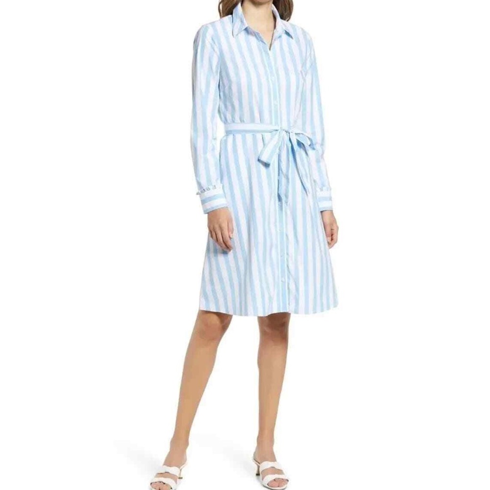 Draper James Carly Striped Belted Shirt Dress